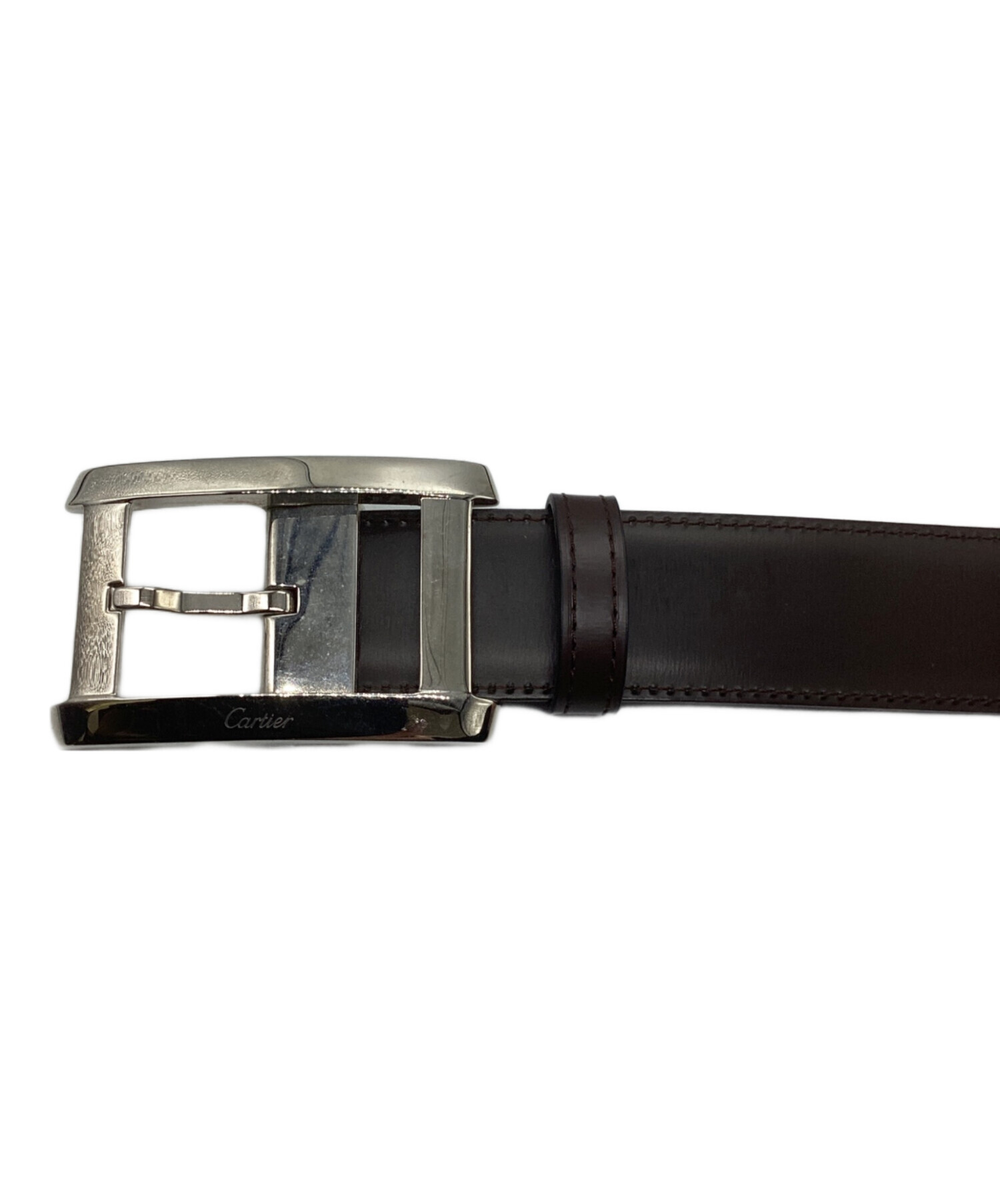 美品 カルティエ タンクアメリカン ベルト シルバー ブラック 中古・古着通販】Cartier (カルティエ) タンクアメリカンベルト
