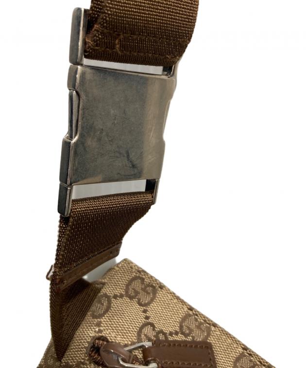 中古・古着通販】GUCCI (グッチ) GGキャンバスウエストポーチ ブラウン