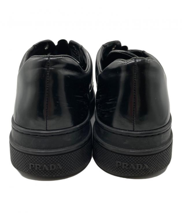 中古・古着通販】PRADA (プラダ) エナメルスニーカー ブラック サイズ