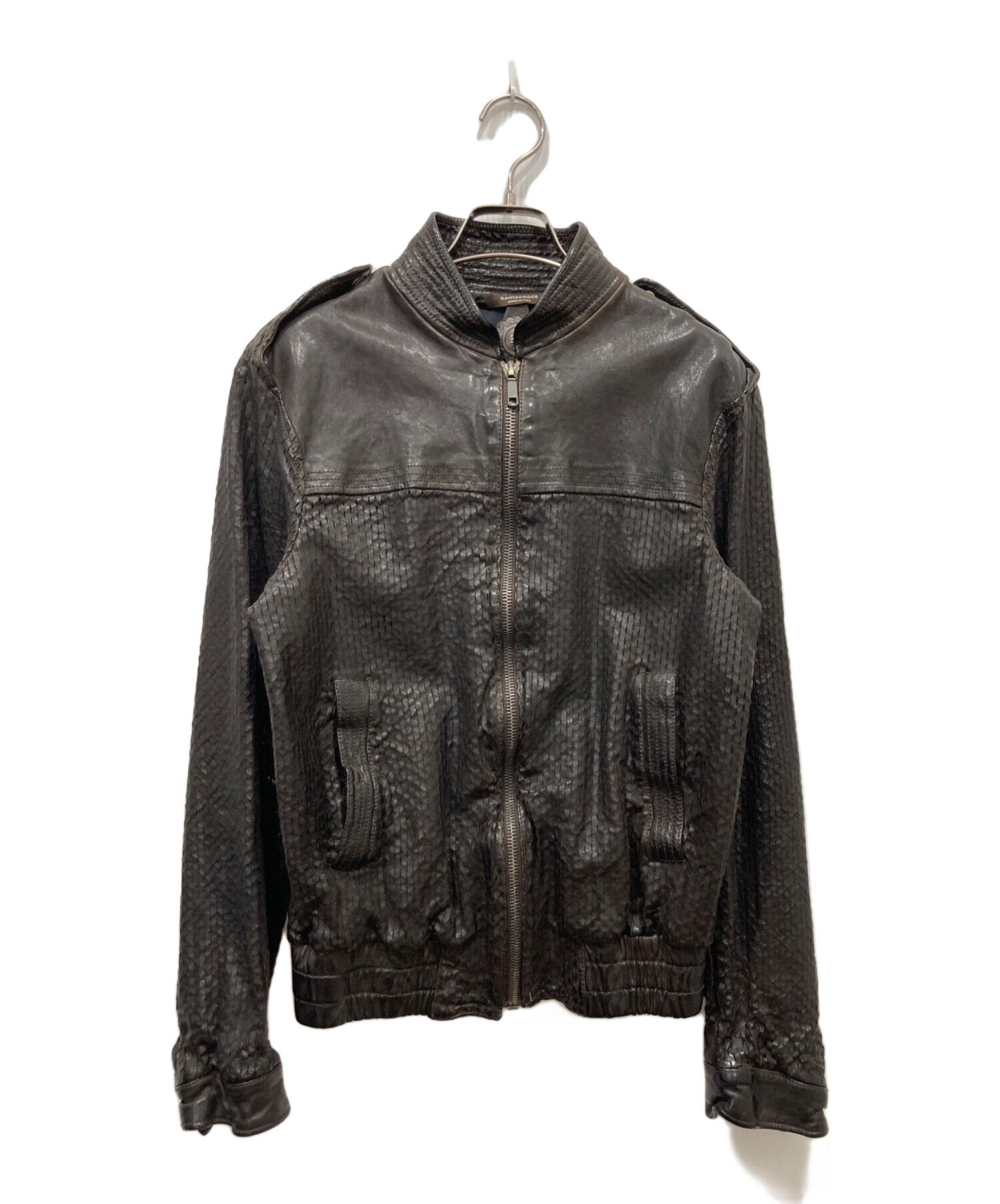 中古・古着通販】SANTACROCE (サンタクローチェ) メッシュ加工レザー