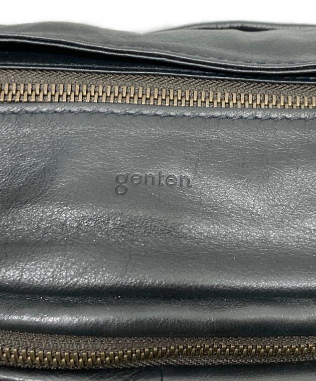 中古・古着通販】genten (ゲンテン) レザーショルダーバッグ ブラック