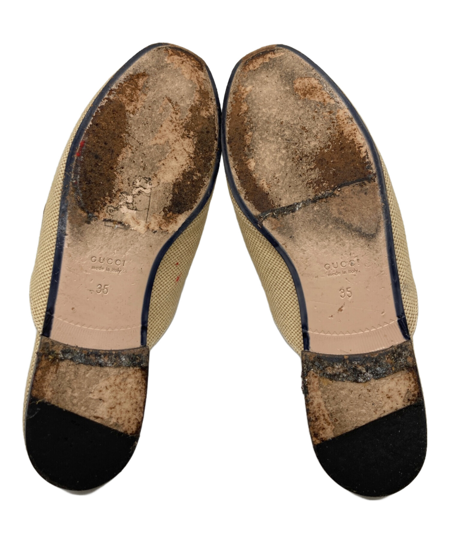ゆ*ぺ様 グッチ　GUCCI ホースビット　ハラコミュール　レオパード　35 1 中古・古着通販】GUCCI (グッチ) ホースビットミュール ベージュ