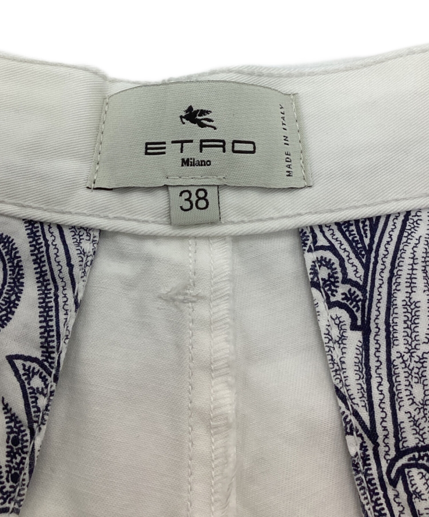 中古・古着通販】ETRO (エトロ) ハーフパンツ ホワイト サイズ:38