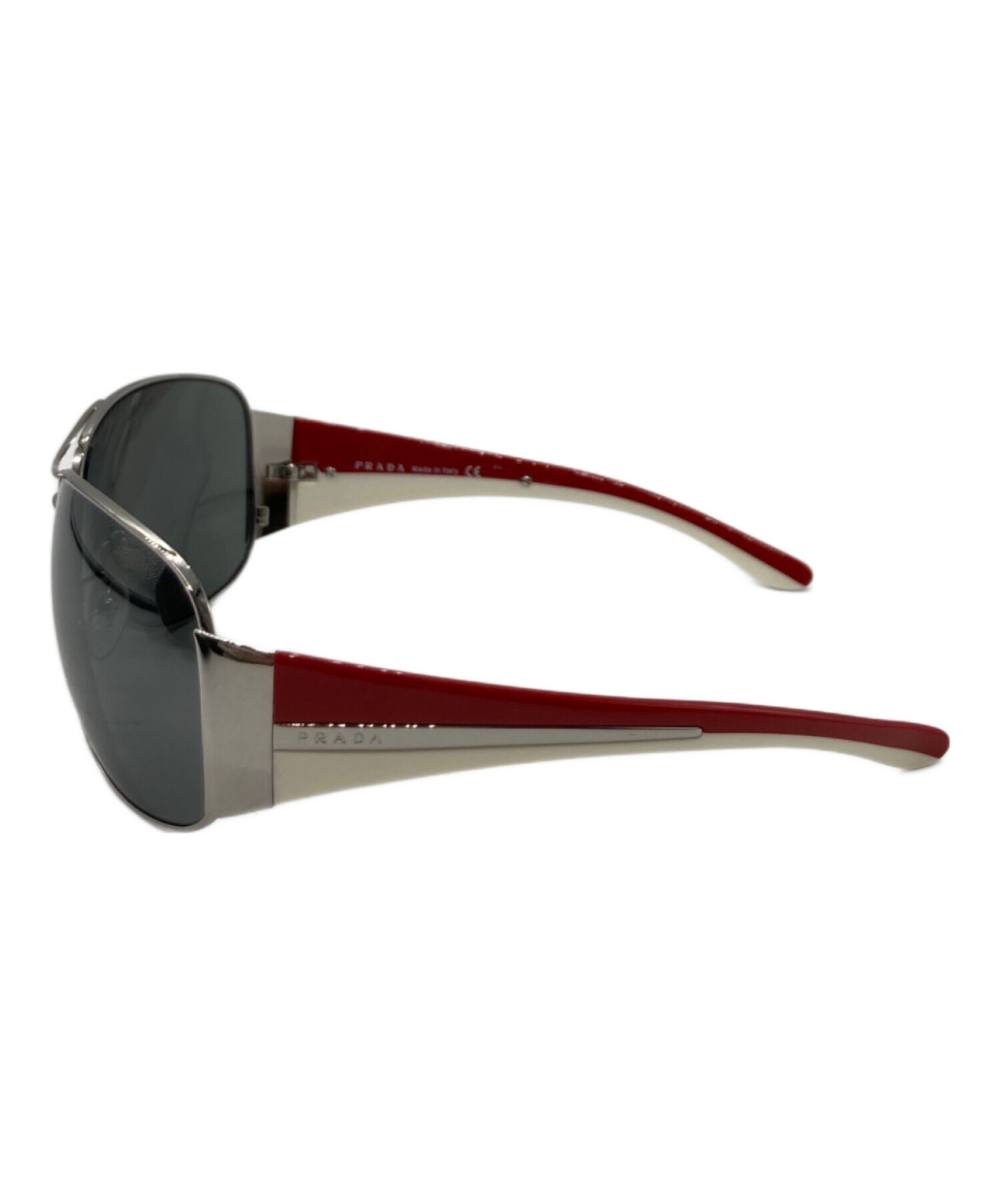 プラダ PRADA サングラス 衣料品 プラスチック レディース ボルドー系 / ブラック系 【中古】 中古・古着通販】PRADA (プラダ) サングラス レッド×ホワイト サイズ