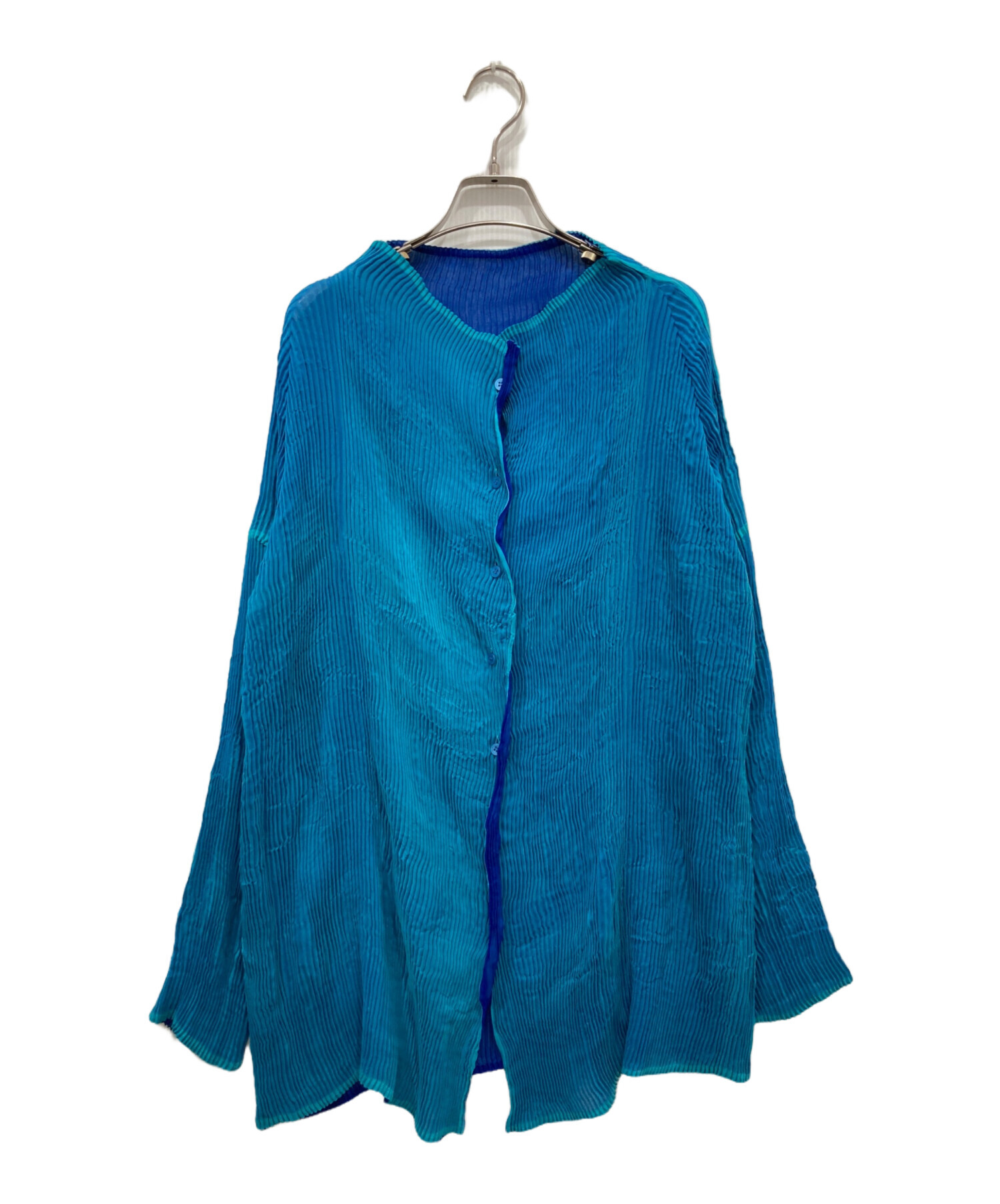 超美品ISSEYMIYAKEウーリープリーツWOOLY PLEATSライトブルー 中古・古着通販】ISSEY MIYAKE (イッセイミヤケ) プリーツカーディガン