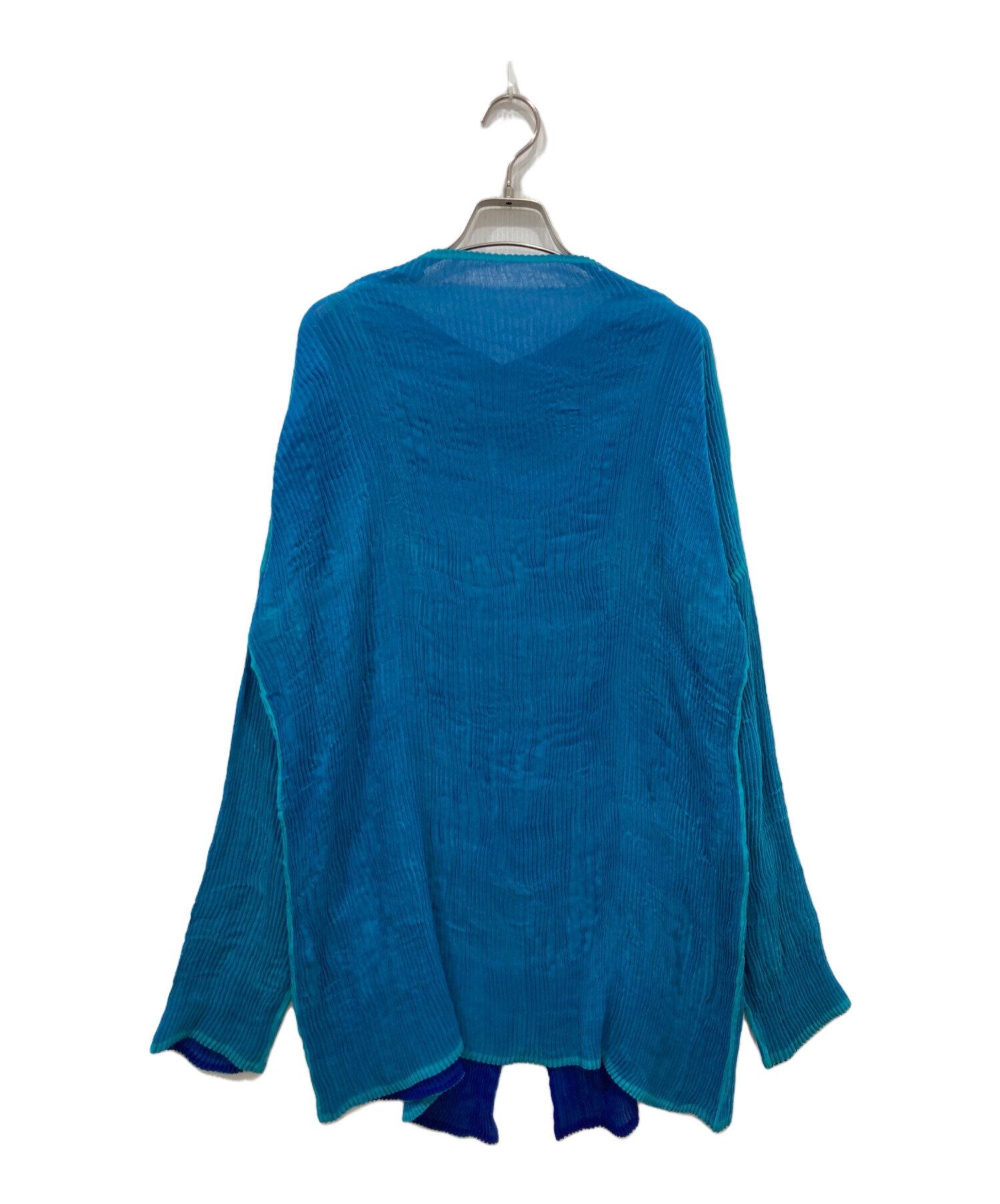 ISSEY MIYAKE／イッセイミヤケ　ロイヤルブルー　長袖カーディガン 中古・古着通販】ISSEY MIYAKE (イッセイミヤケ) プリーツカーディガン