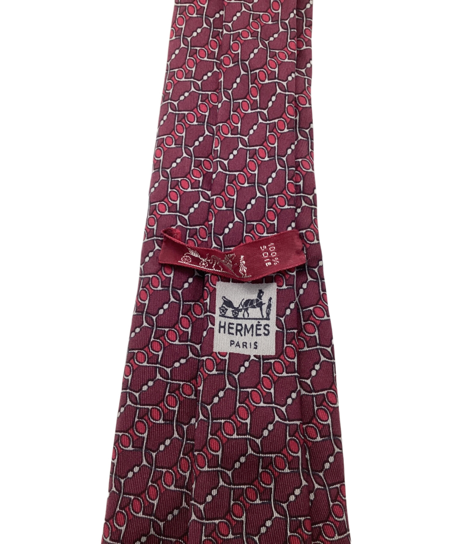 中古・古着通販】HERMES (エルメス) シルクネクタイ ボルドー サイズ
