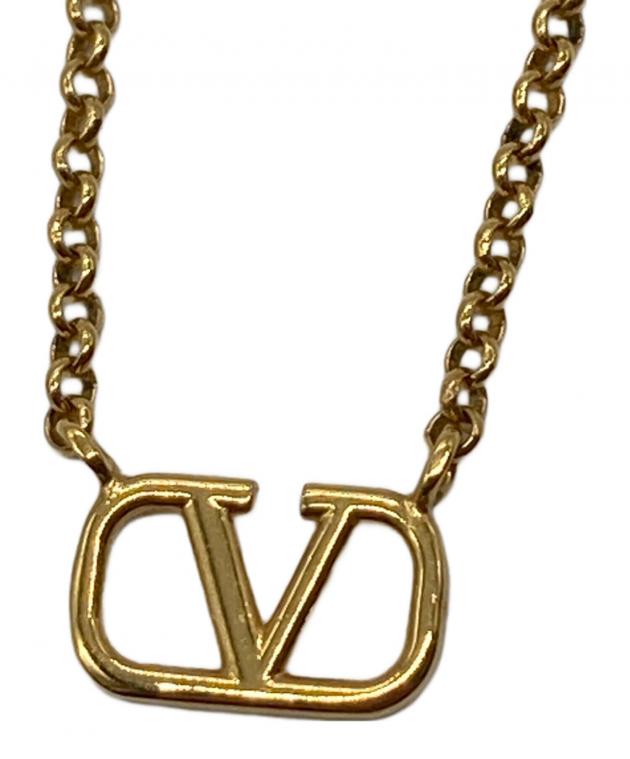 【本日限定値下げ！】Valentino バレンティノ ゴールドネックレス 金 中古・古着通販】VALENTINO (ヴァレンティノ) Vロゴ シグネチャー