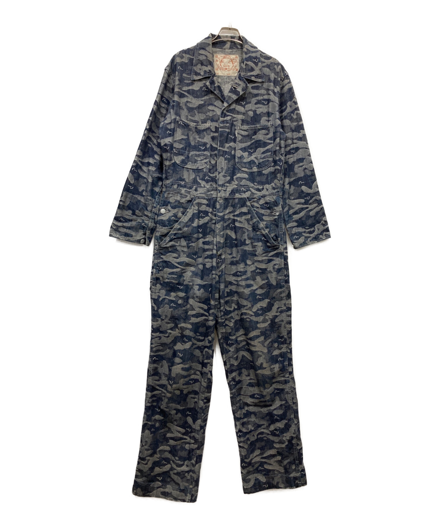 EVISU デニムオーバーオール サイズ40 中古・古着通販】EVISU (エヴィス) 総柄デニムオールインワン