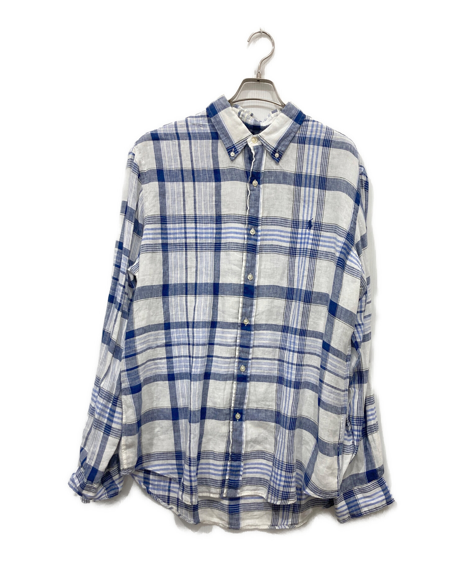 ラルフローレンメンズリネンチェックシャツ未使用 中古・古着通販】RALPH LAUREN (ラルフローレン) リネンチェックシャツ