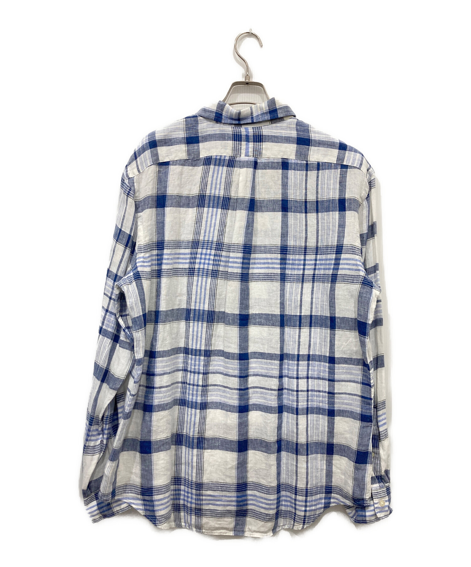 ＊着用1回 美品 ラルフローレン チェックリネンシャツ Lサイズ 中古・古着通販】RALPH LAUREN (ラルフローレン) リネンチェックシャツ