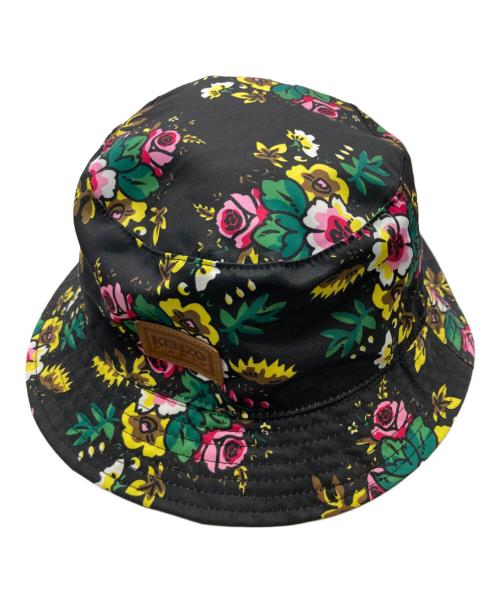 美品★KENZO ケンゾー バケットハット ハット 黒 花柄 メンズ レディース 中古・古着通販】KENZO (ケンゾー) フローラル サテン バケットハット