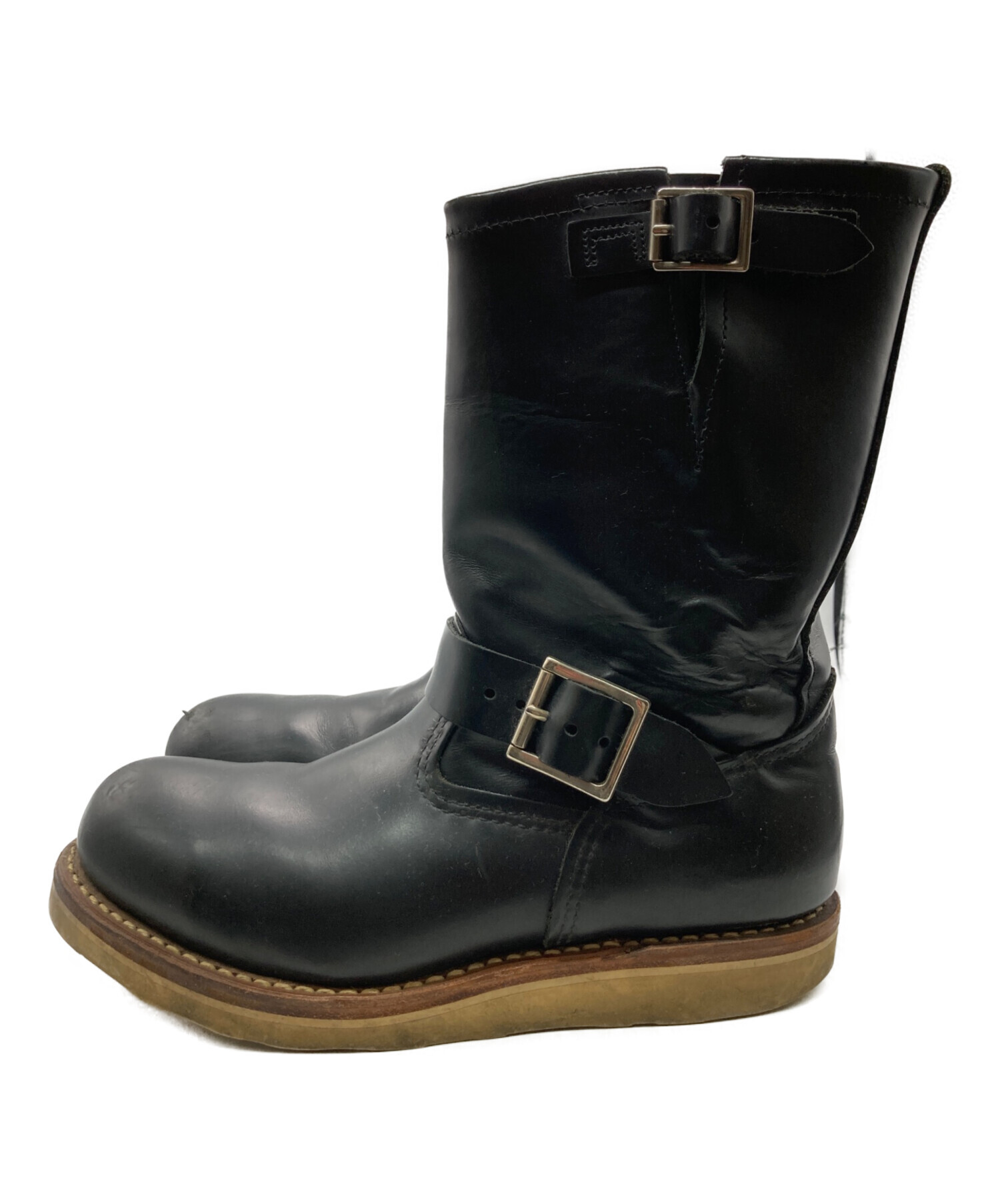 vintage redwing レッドウィング　engineer boots 中古・古着通販】RED WING (レッドウィング) ENGINEER BOOTS ブラック
