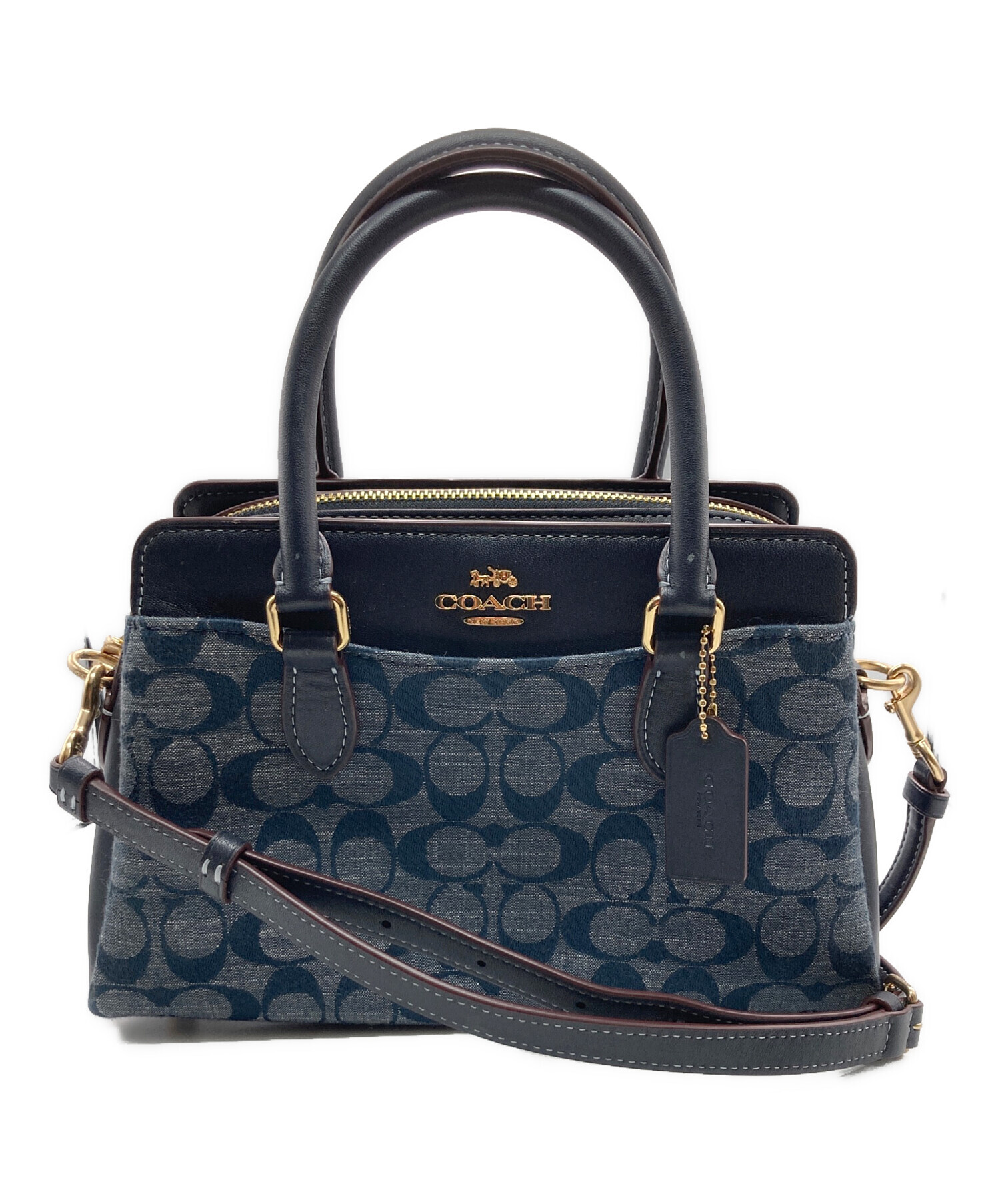 美品 COACH 2way ハンドバッグ トループ キャリーオール シグネチャー 中古・古着通販】COACH (コーチ) 2WAYキャリーオール・シグネチャー