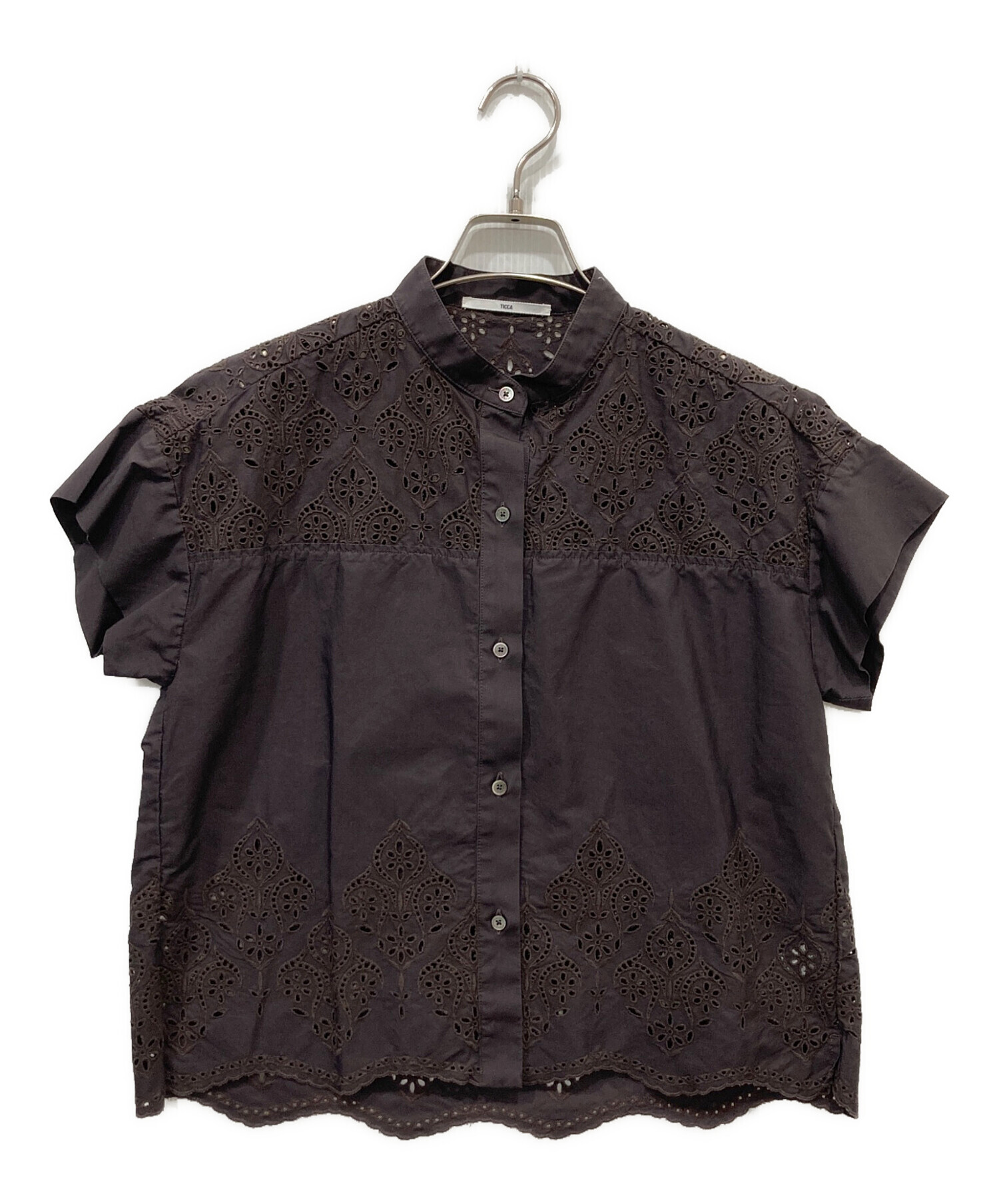 中古・古着通販】ticca (ティッカ) レースフレンチシャツ スカラップ