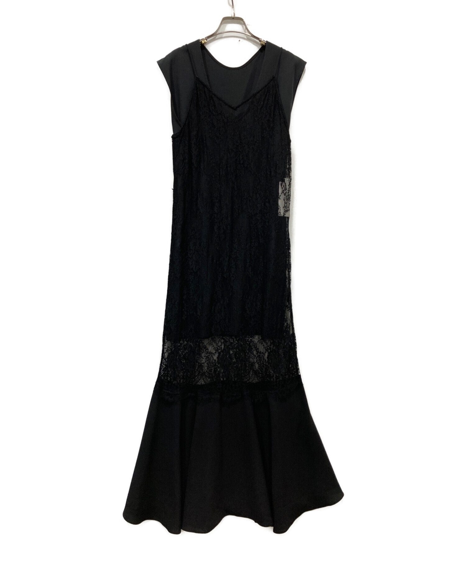 中古・古着通販】Ameri (アメリ) 2WAY VEST KNEES LOOK DRESS ブラック