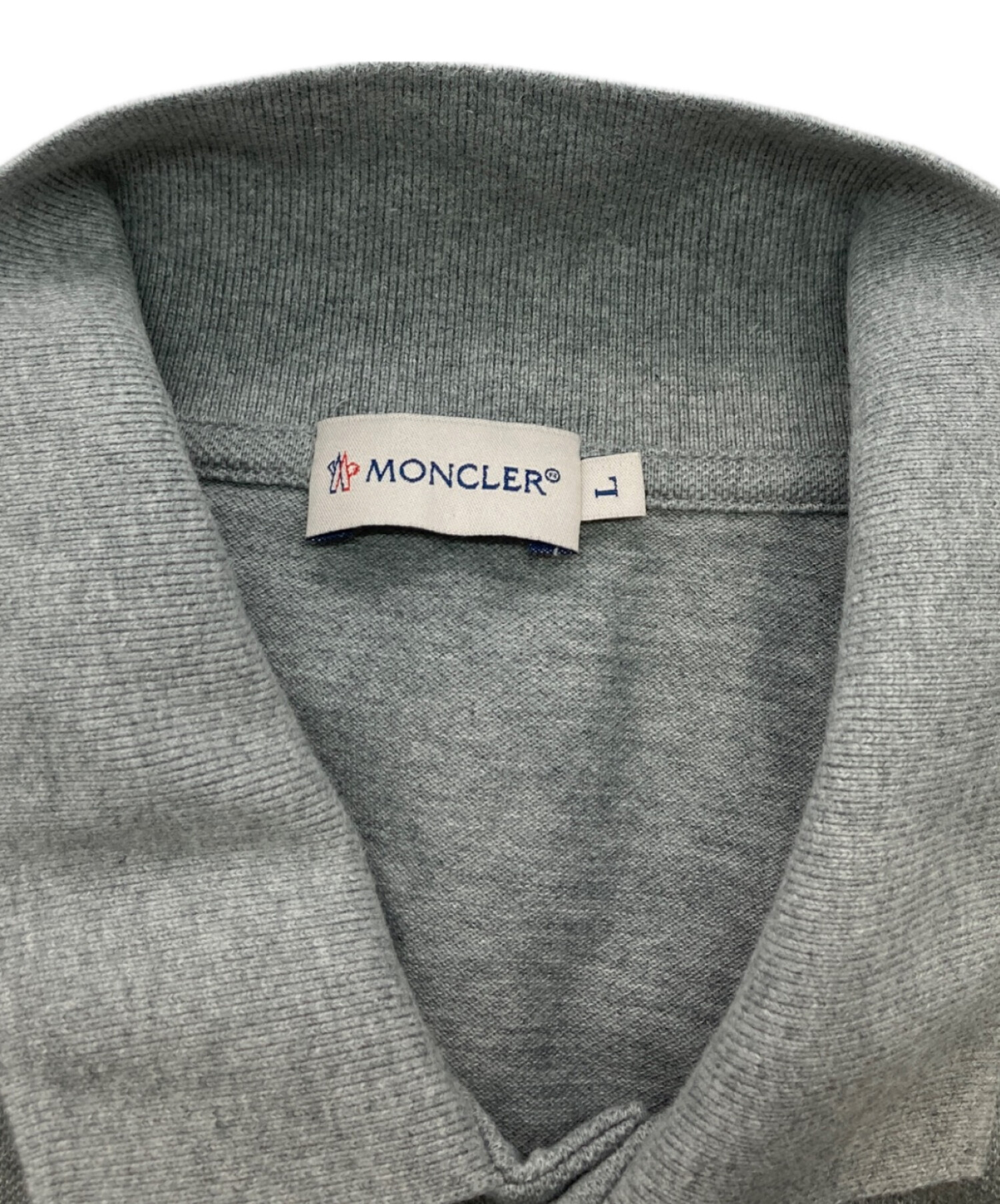 MONCLER グレー ポロシャツ 長袖 モンクレール 美品 グレー 中古・古着通販】MONCLER (モンクレール) ポロシャツ グレー サイズ:L