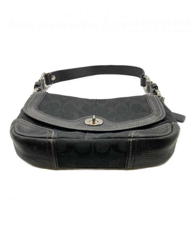 中古・古着通販】COACH (コーチ) ターンロックハンドバッグ ブラック