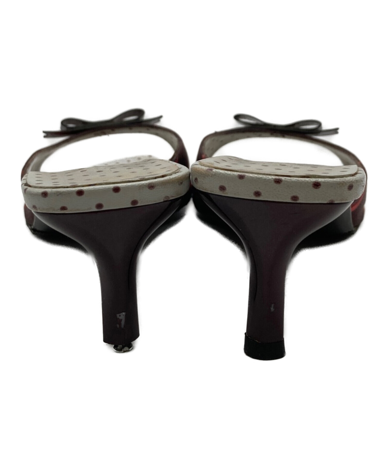 中古・古着通販】PRADA (プラダ) リップ柄ミュール ボルドー サイズ:36