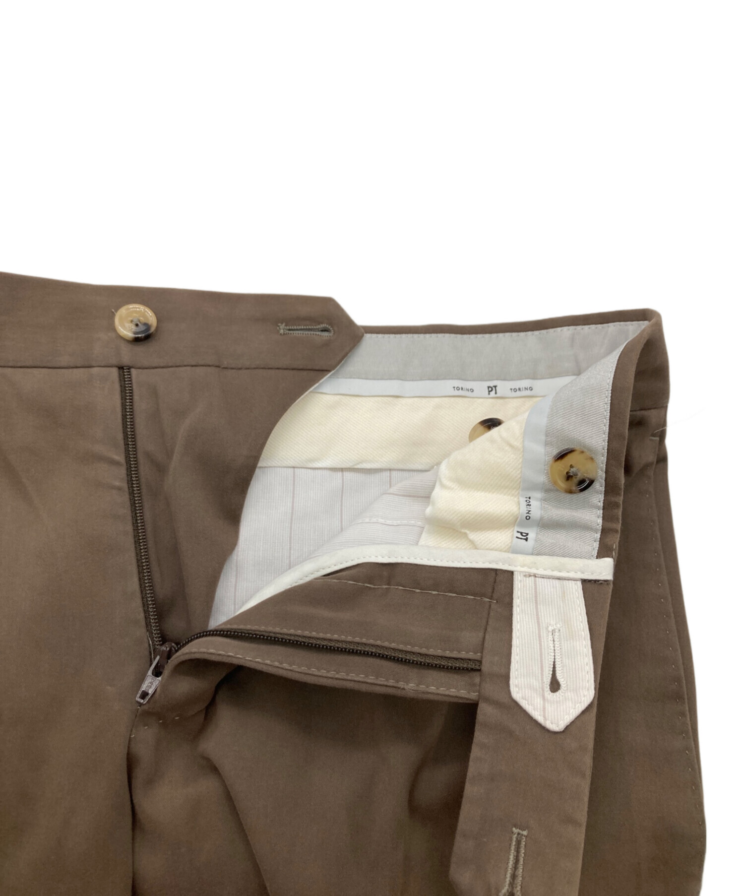 PTトリノ グルカパンツ スラックス 54 未使用 ブラウン ベルテッドパンツ 中古・古着通販】PT TORINO (ピーティートリノ) Silkochinoパンツ