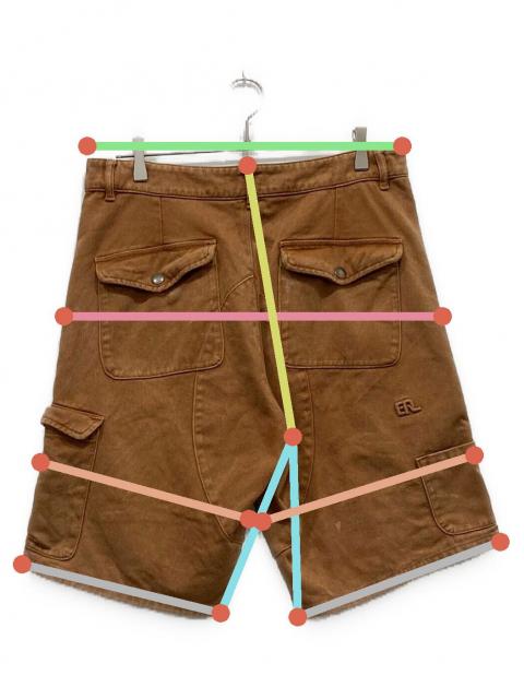 ERL カーゴショートパンツ ブラウン 中古・古着通販】ERL (イーアールエル) CARGO SHORTS ブラウン サイズ