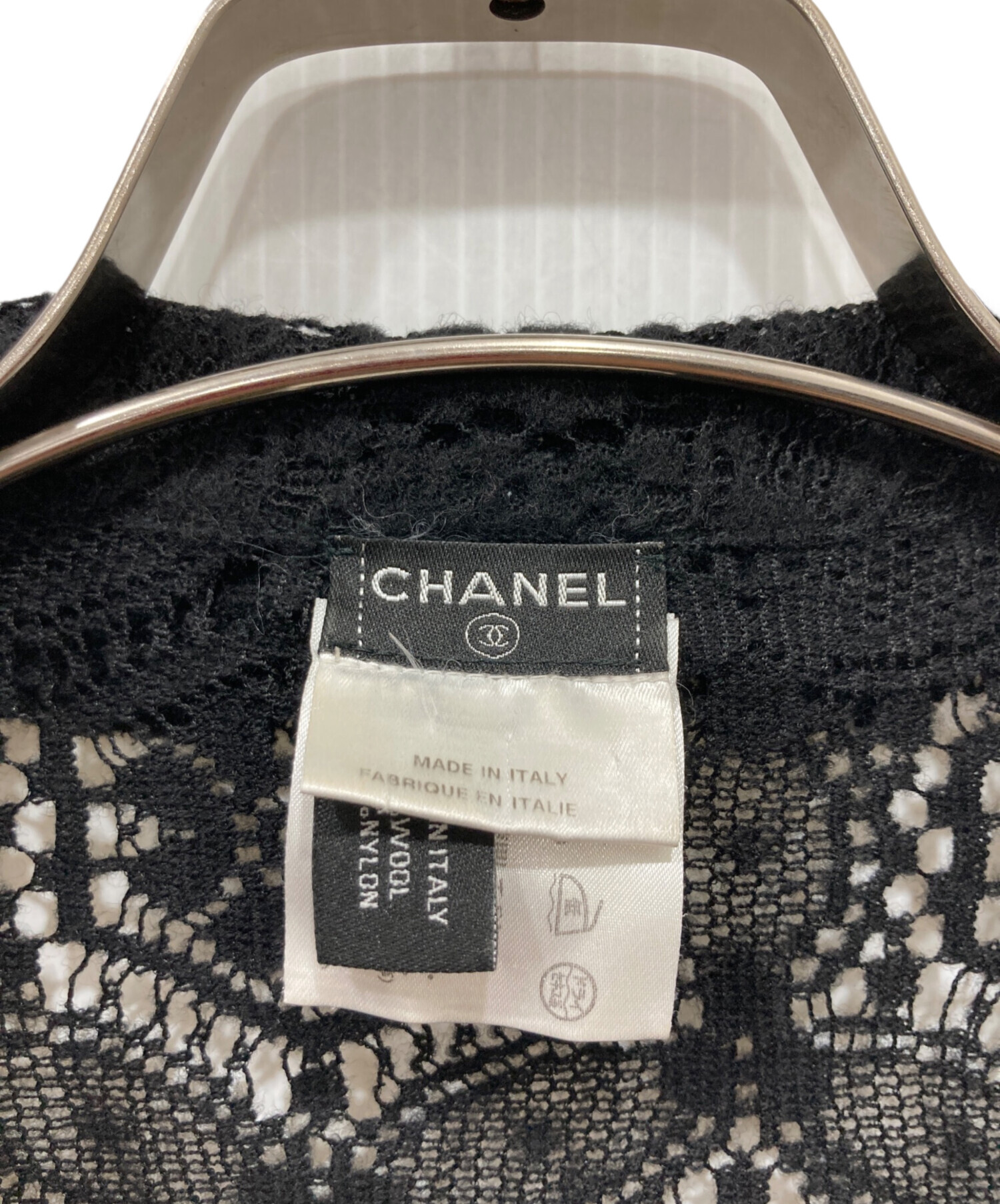 中古・古着通販】CHANEL (シャネル) レースジャケット ブラック サイズ