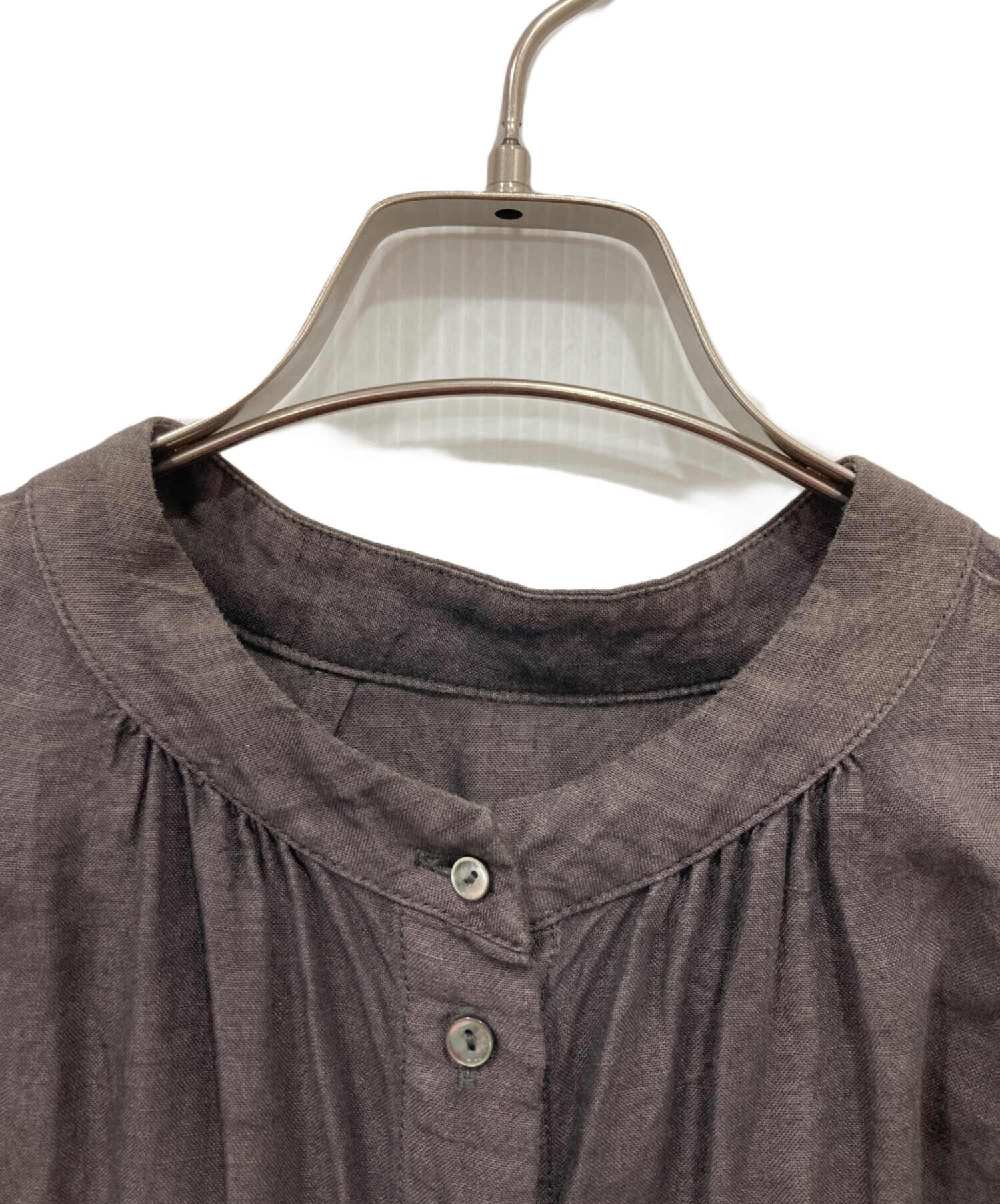 SALE‼️ネストローブ【nest Robe】前開きブラウンワンピフリーサイズ日本 中古・古着通販】nest Robe (ネストローブ) リネンワンピース ブラウン