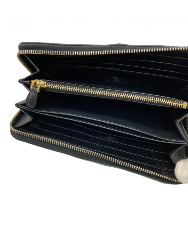 中古・古着通販】PRADA (プラダ) ラウンドファスナー財布 ブラック
