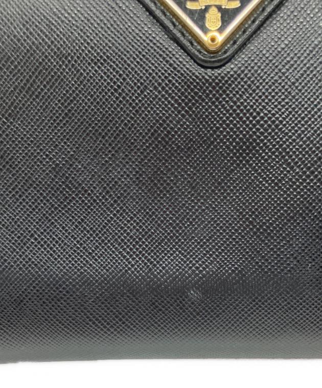 中古・古着通販】PRADA (プラダ) ラウンドファスナー財布 ブラック