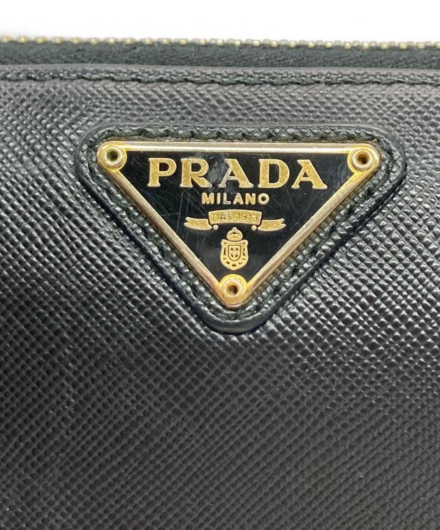 中古・古着通販】PRADA (プラダ) ラウンドファスナー財布 ブラック