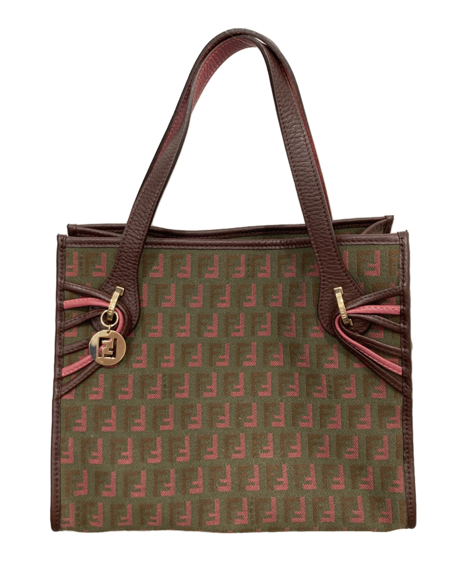 中古・古着通販】FENDI (フェンディ) ズッキーノ ハンドバッグ カーキ