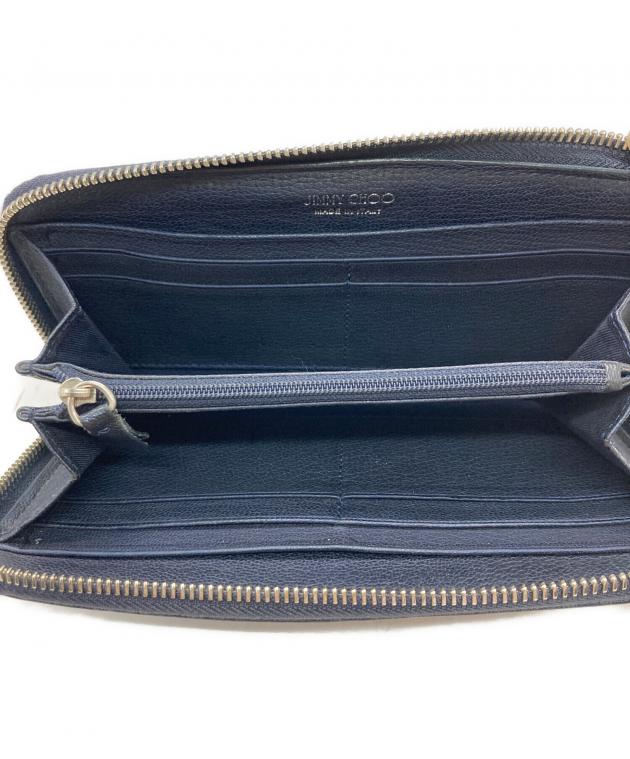 JIMMY CHOO ジップアラウンドウォレット　ネイビー【美品】 中古・古着通販】JIMMY CHOO (ジミーチュウ) スタースタッズラウンド