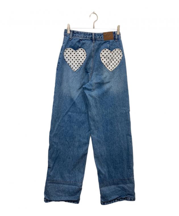 専用デニム 中古・古着通販】ronron (ロンロン) PATCH ROLL UP DENIM PANTS WHITE