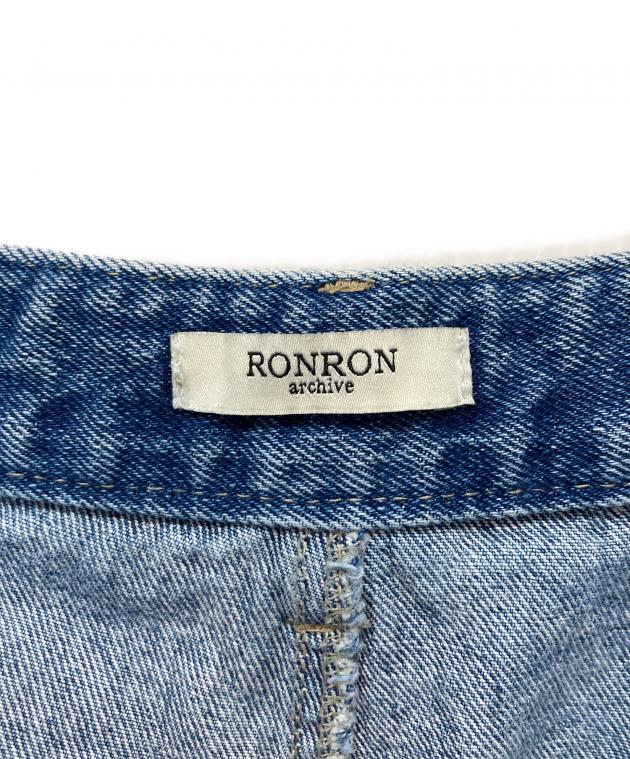 中古・古着通販】ronron (ロンロン) PATCH ROLL UP DENIM PANTS WHITE