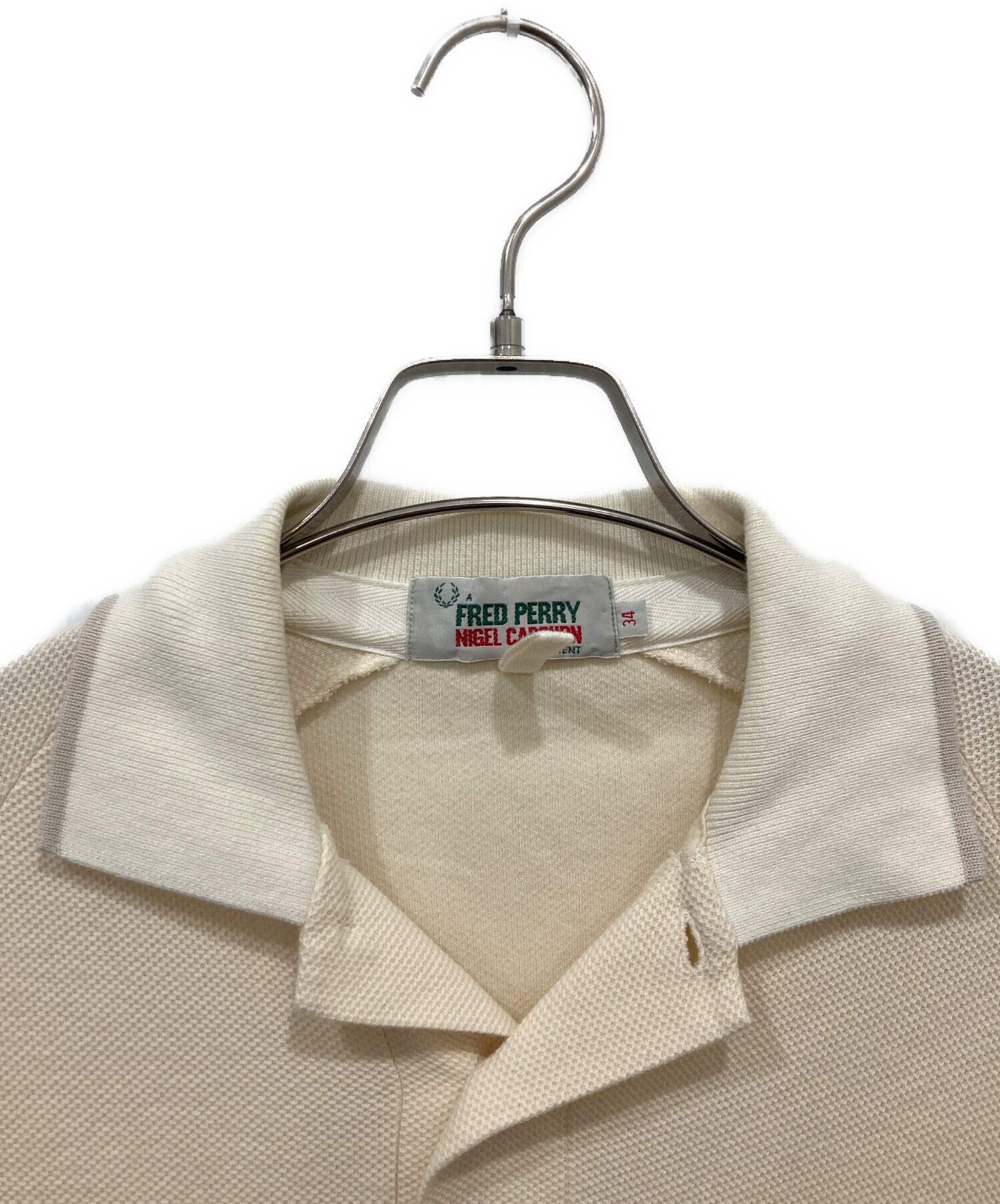 名作コラボ　フレッドペリー × ナイジェルケーボン ポロシャツ 白 36 中古・古着通販】FRED PERRY (フレッドペリー) NIGEL CABOURN