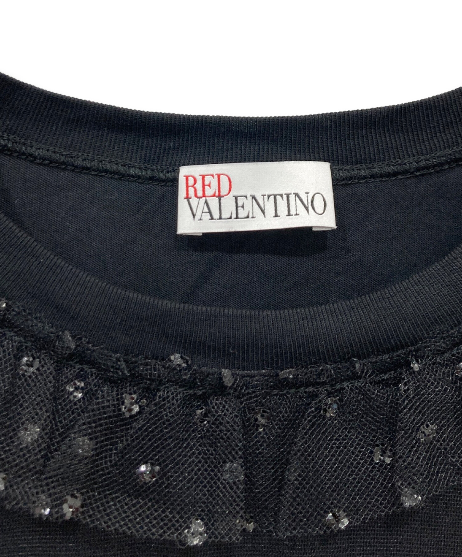 RED VALENTINO ノースリーブ フリル ブラウス ブラック 中古・古着通販 