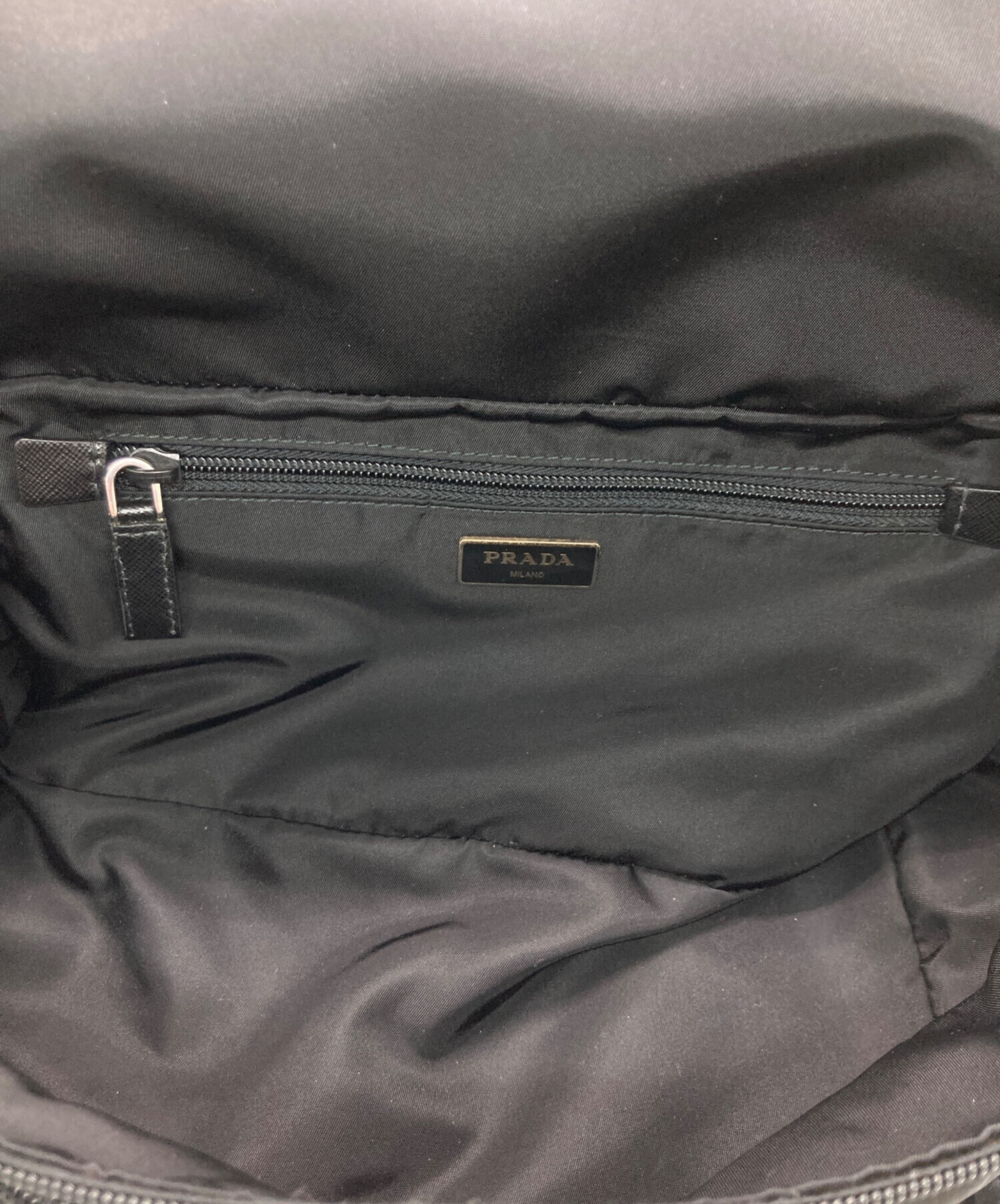 中古・古着通販】PRADA (プラダ) ナイロンショルダーバッグ ブラック