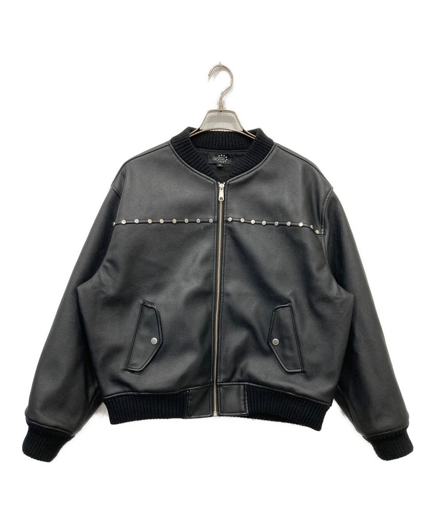 中古・古着通販】AFB (エーエフビー) STUDDED BOMBER JACKET ブラック