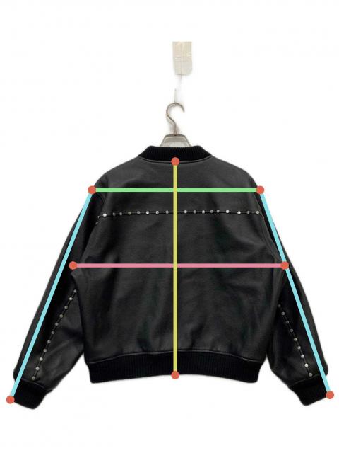 中古・古着通販】AFB (エーエフビー) STUDDED BOMBER JACKET ブラック