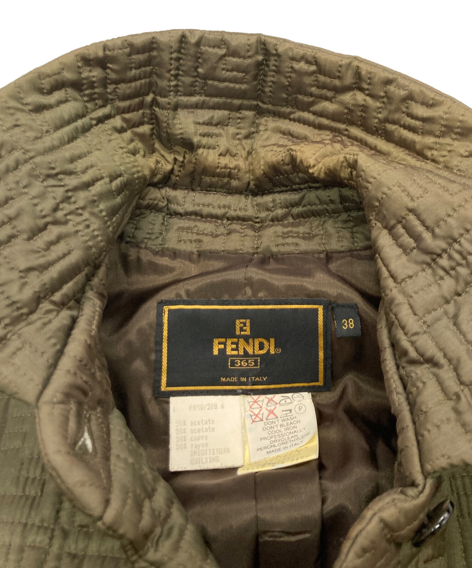 中古・古着通販】FENDI (フェンディ) ズッカ柄キルティングコート 