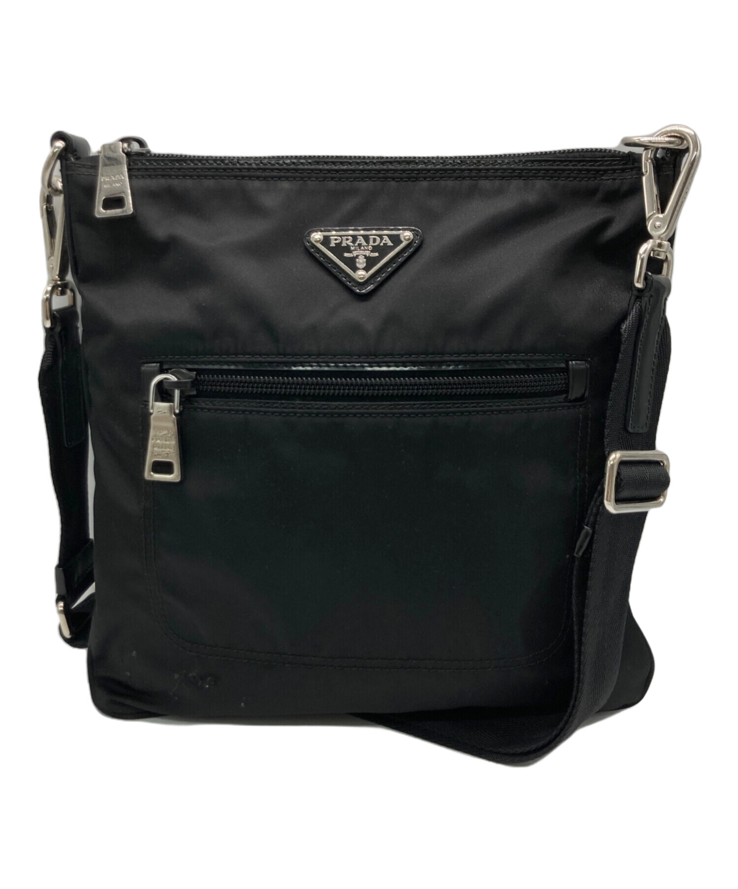 即購入⭕️ PRADA ナイロン ショルダーバッグ ブラック 中古・古着通販】PRADA (プラダ) ナイロンショルダーバッグ ブラック