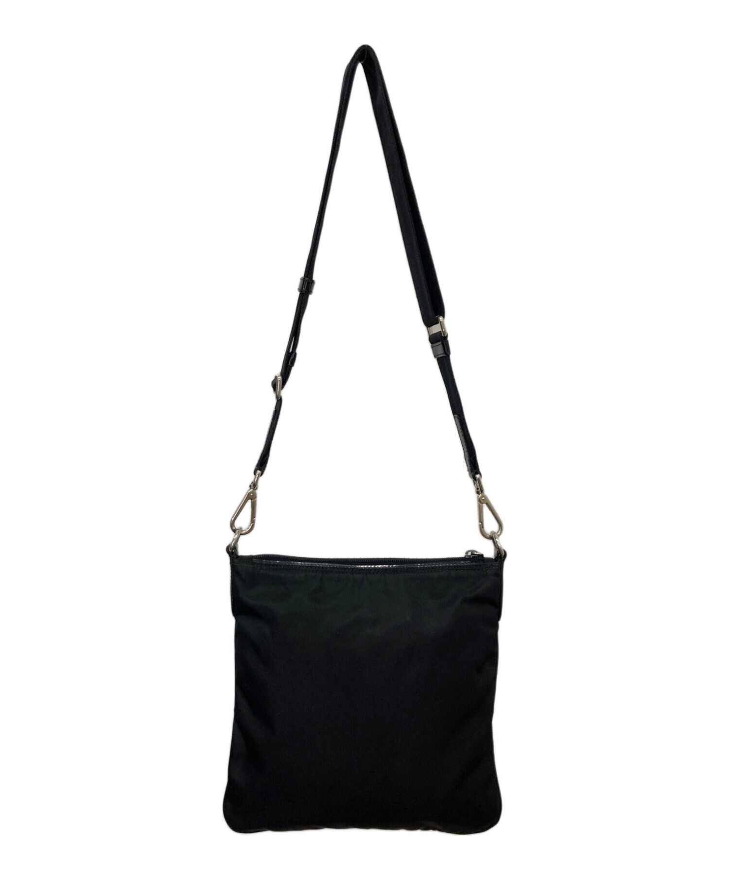 m*u様 PRADA ナイロン ショルダーバッグ ブラック 中古・古着通販】PRADA (プラダ) ナイロンショルダーバッグ ブラック