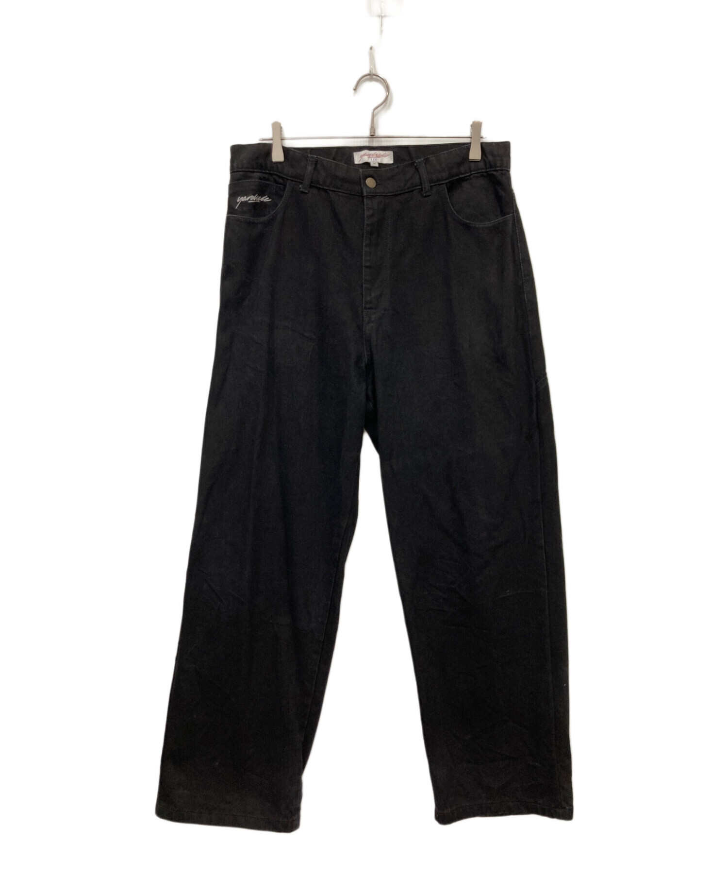 yardsaleブラックバギーデニ厶 中古・古着通販】yardsale (ヤードセール) バギーデニムパンツ