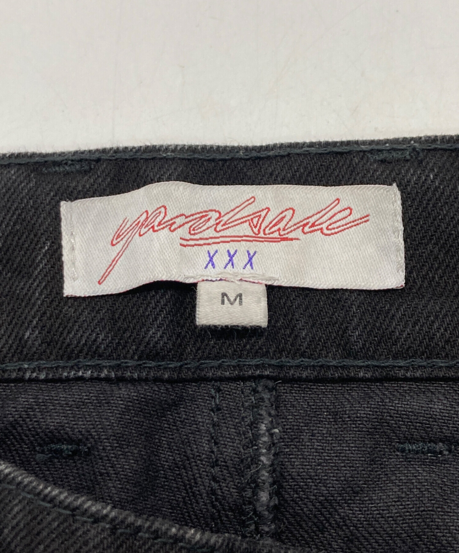 yardsaleブラックバギーデニ厶 中古・古着通販】yardsale (ヤードセール) バギーデニムパンツ
