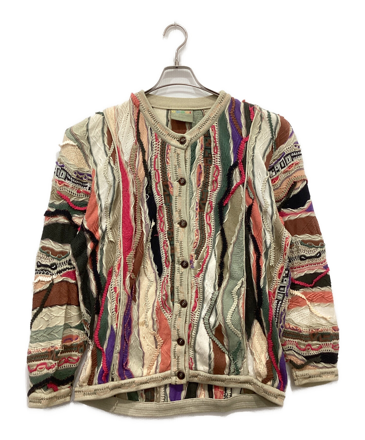2*G様 COOGI 3Dニット カーディガン　L 中古・古着通販】COOGI (クージー) 3Dニットカーディガン マルチカラー