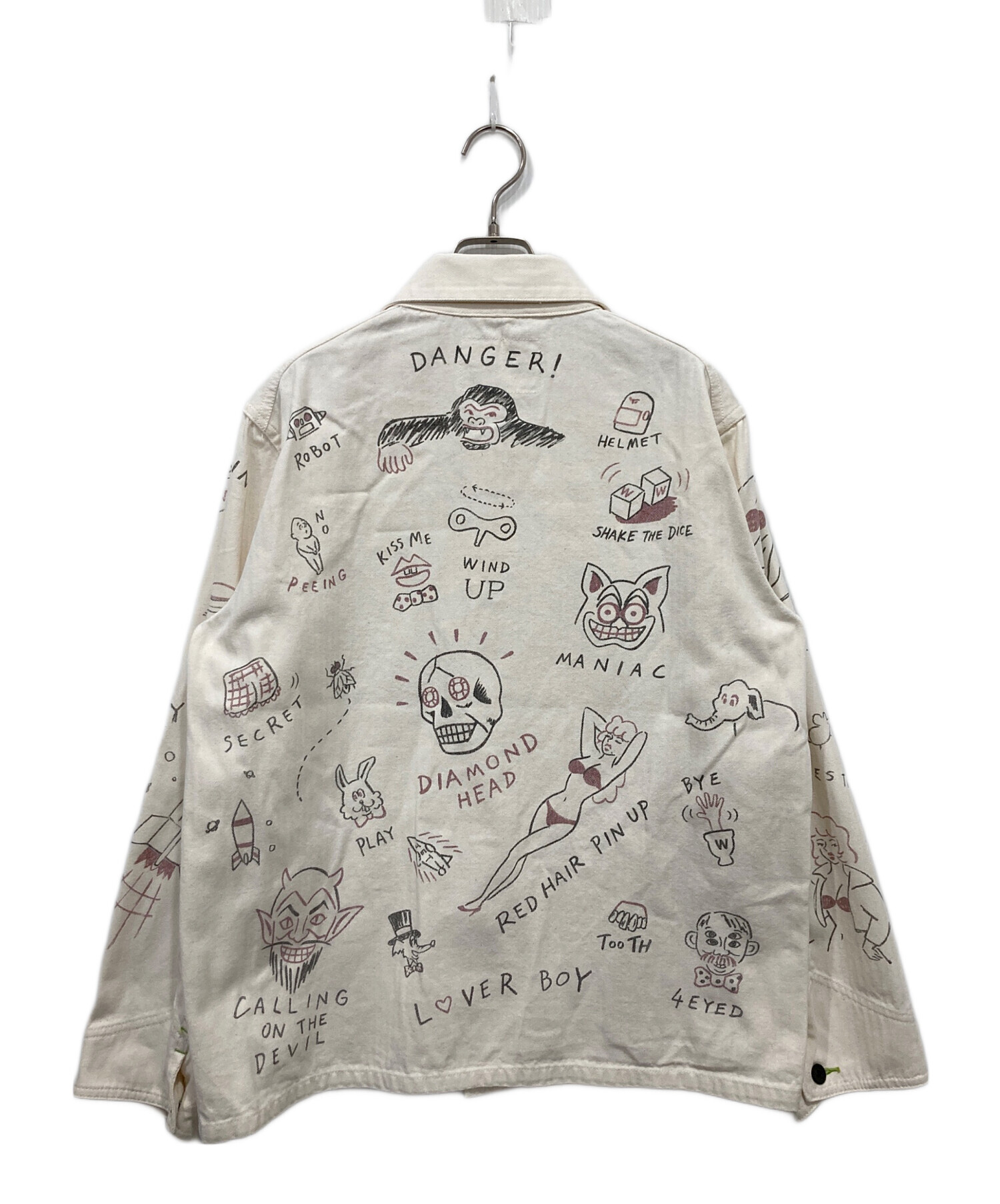 中古・古着通販】WEIRDO (ウィアード) ペイントカバーオール ホワイト
