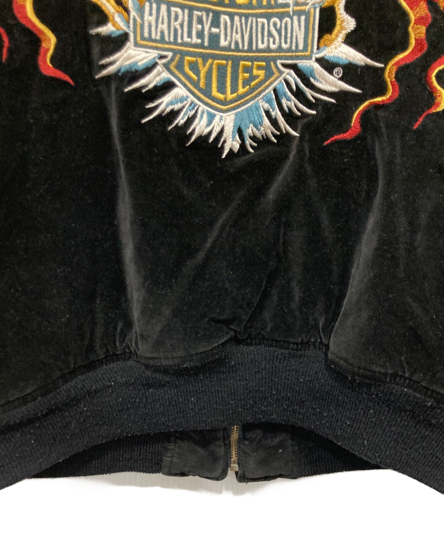 中古・古着通販】HARLEY-DAVIDSON (ハーレーダビッドソン) 刺繍ベロア