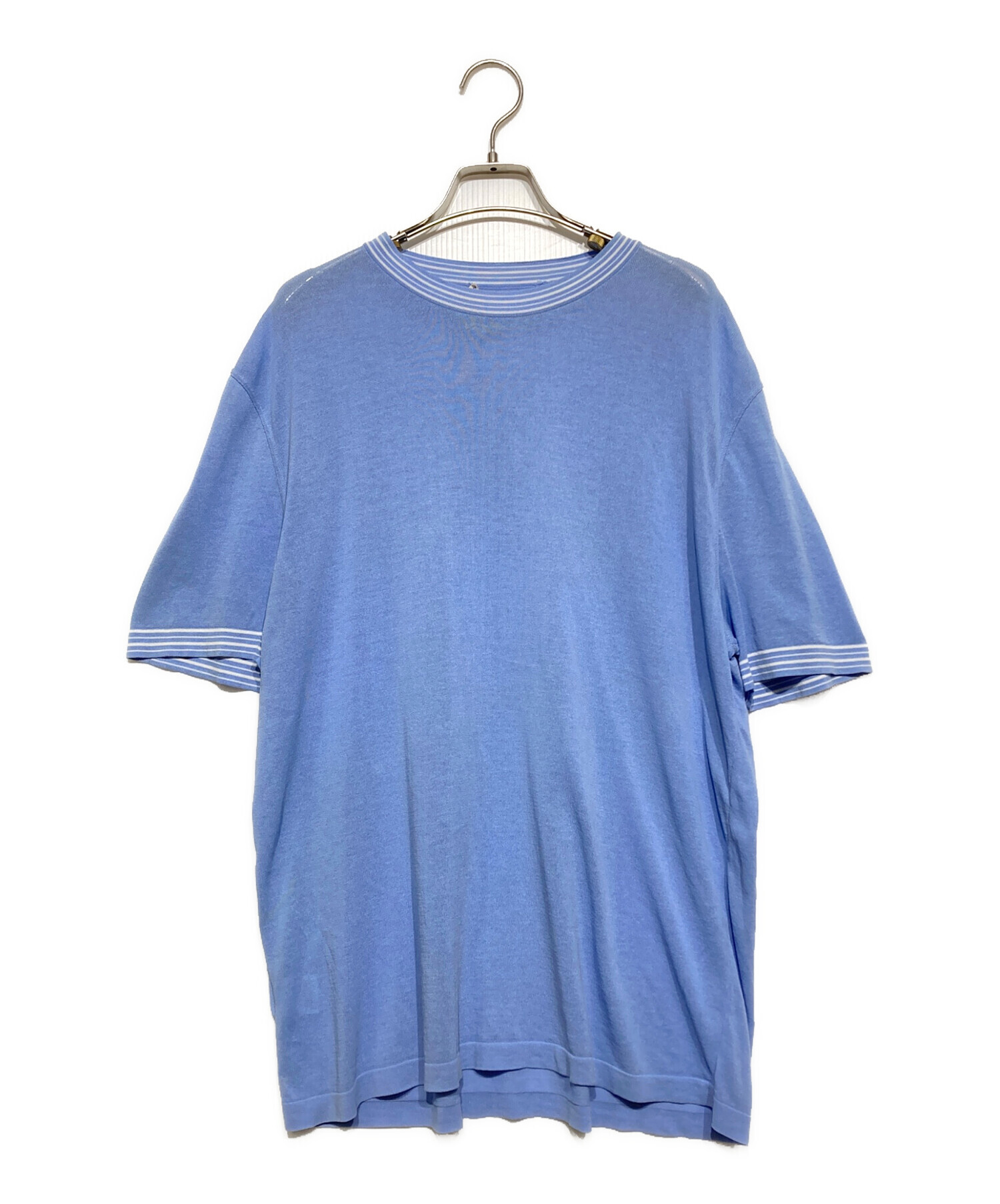 中古・古着通販】HERMES (エルメス) 半袖ニット ブルー サイズ:XL  