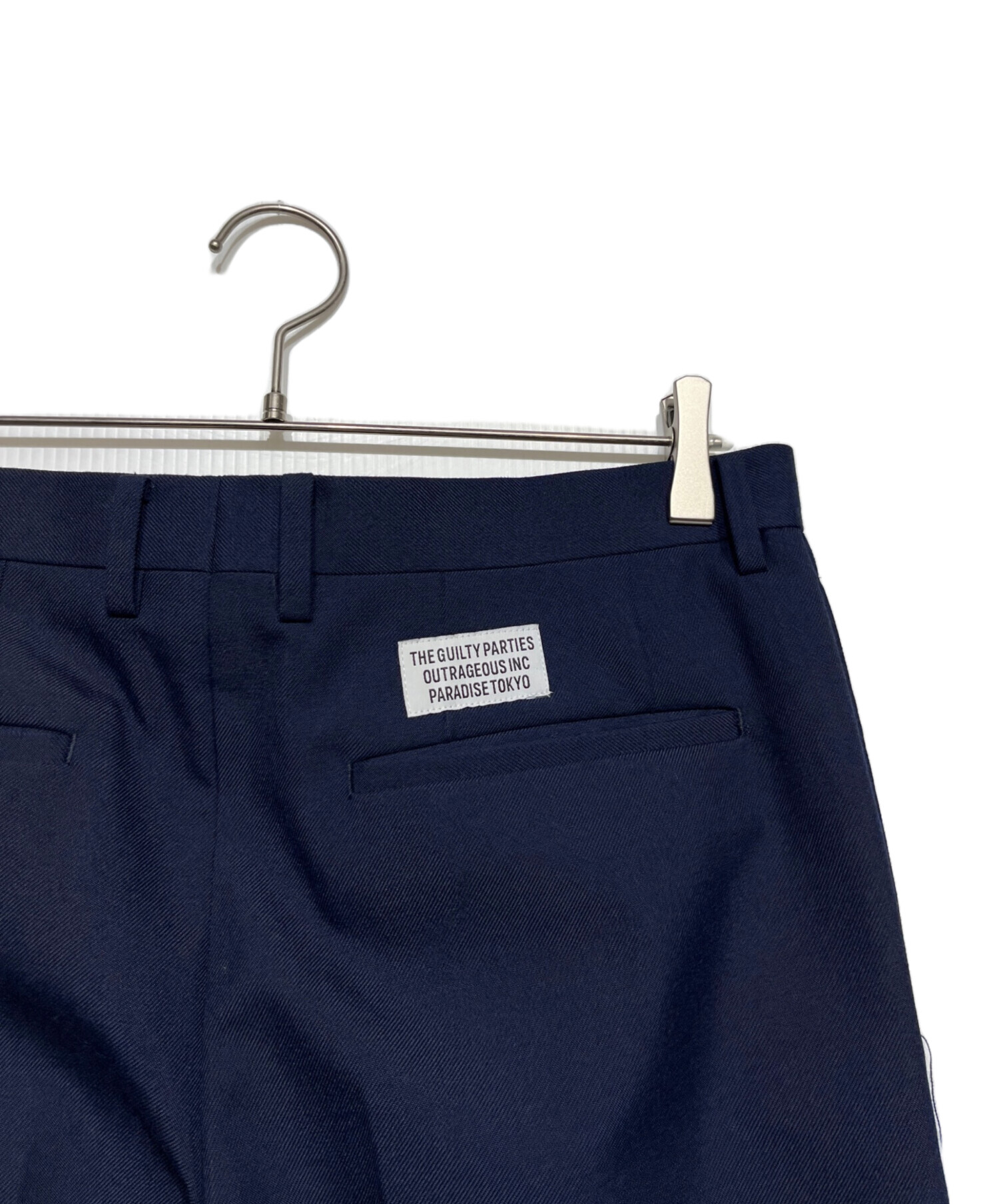 wacko mariaスラックス ネイビー ワコマリア WACKO MARIA パンツ スラックス ワンポイント L ネイビー