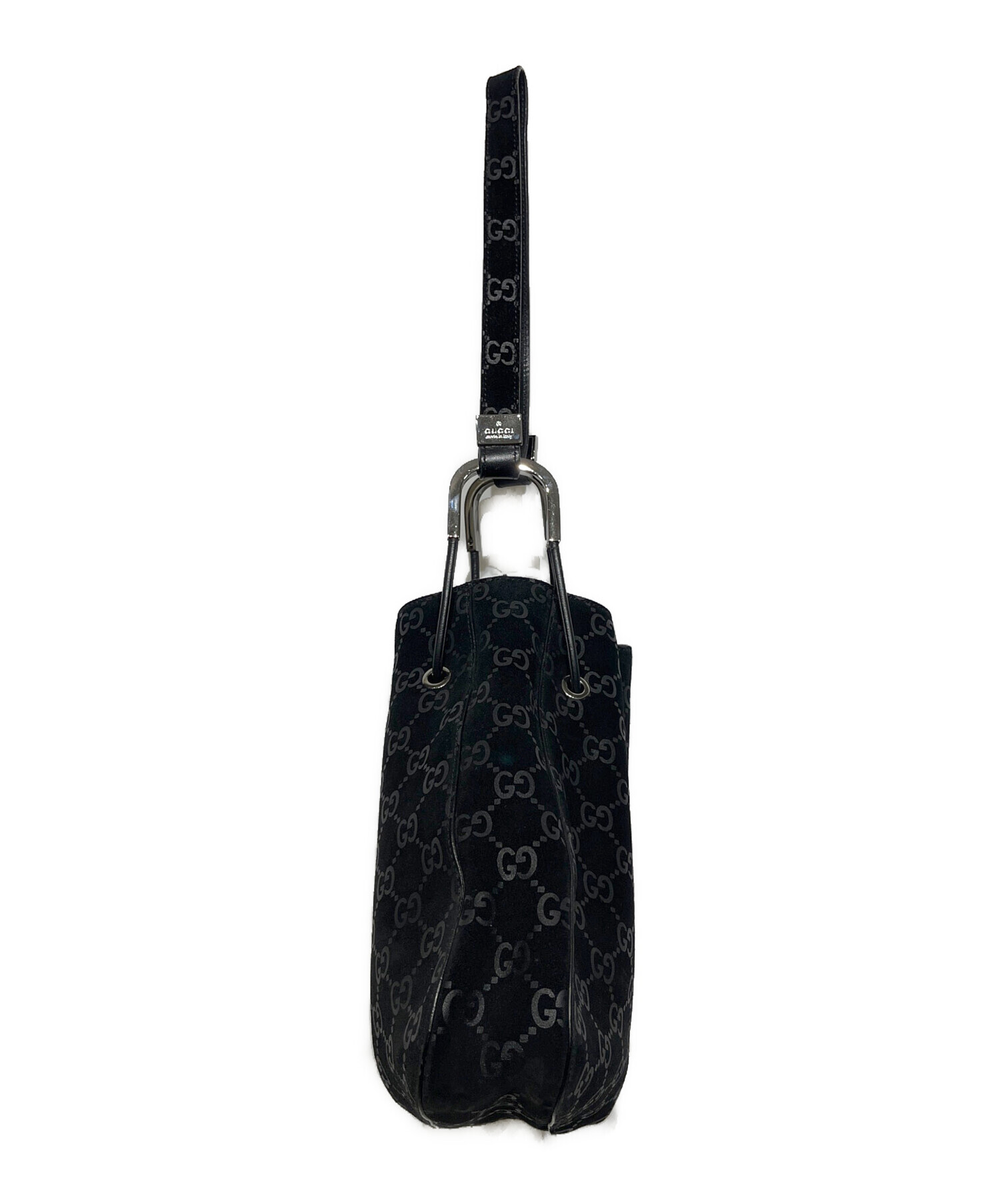 中古・古着通販】GUCCI (グッチ) ワンショルダー巾着 バッグ ブラック 